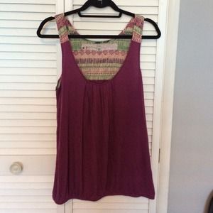 Purple tank with elastic bottom