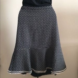 J. Crew 100% wool twill black and white skirt!