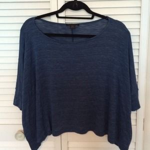 Blue quarter length sleeve slouchy tee