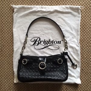 Brighton small black leather purse