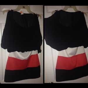 Black/white/Red dress