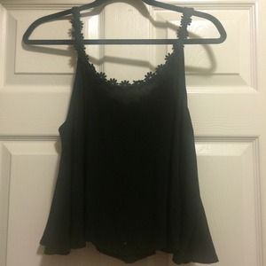 New with tags! Black tank with flowers on straps