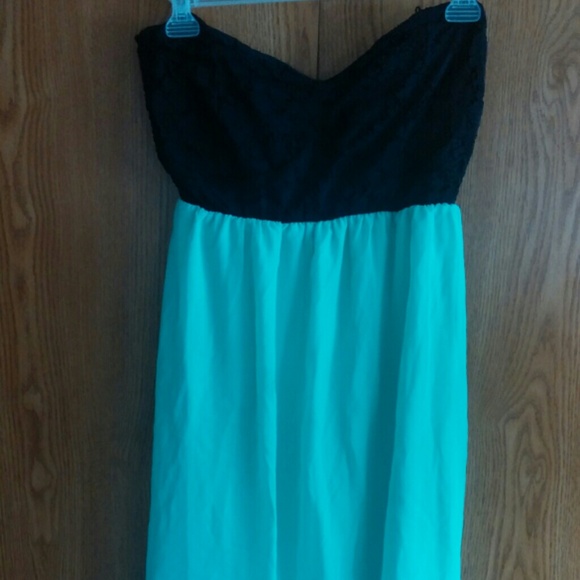 Turquoise high low dress