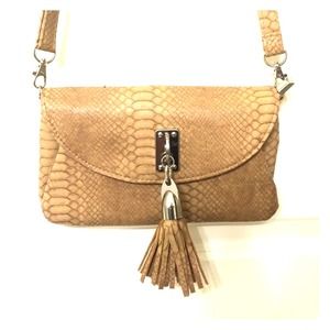 Faux snakeskin cross body