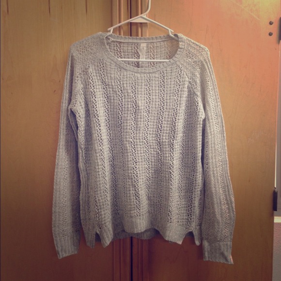 Aeropostale Grey Open Knit Sweater