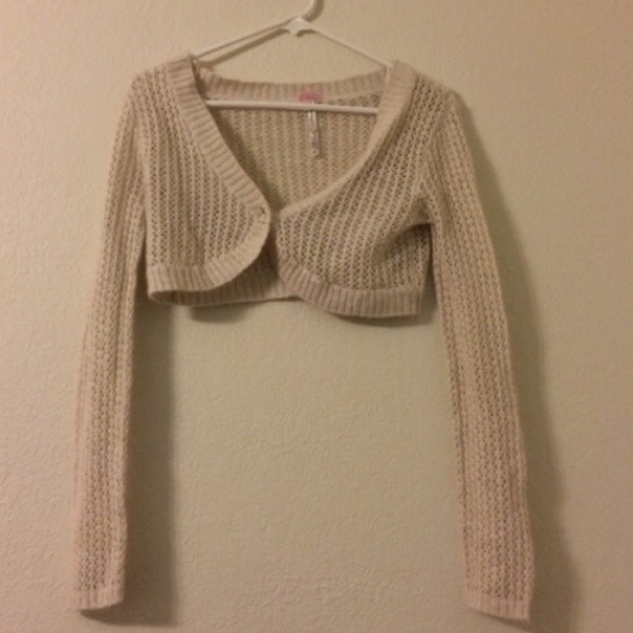 Nude Cropped Sweater with Shimmer/ Sparkle