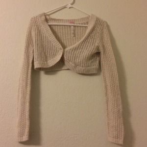 Nude Cropped Sweater with Shimmer/ Sparkle