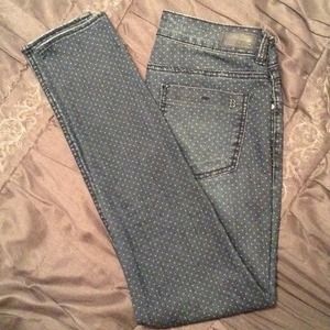 Mid Rise skinny Buffalo Jeans with polka dots