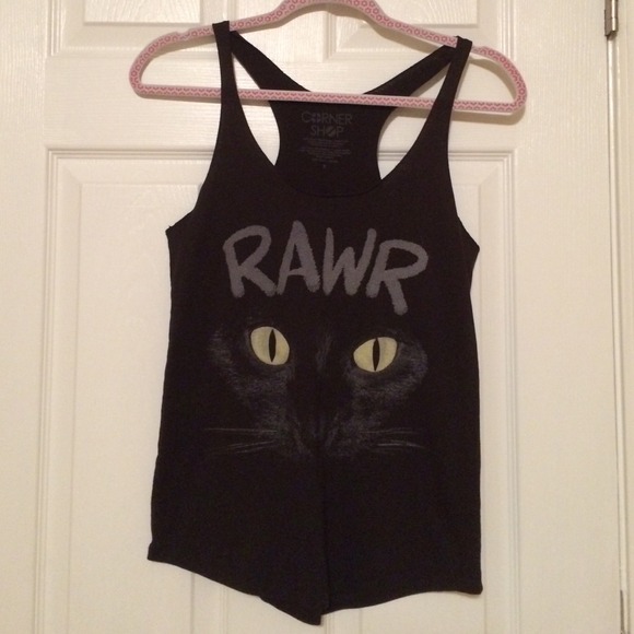 Black cat tank top