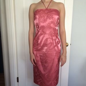 Beautifully embroidered pink cocktail dress