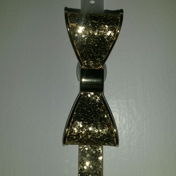 Xhilleration gold sparkly bow belt