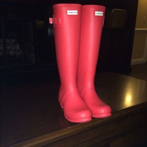Original Stripe Wellington Boots! Bright Coral