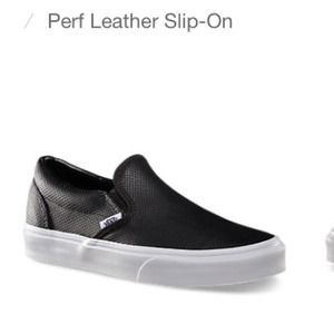 Perf leather black vans