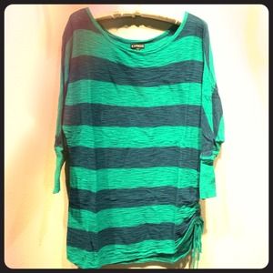 Express green and navy striped top