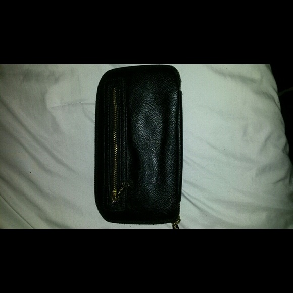Black Colab wallet with gold detail