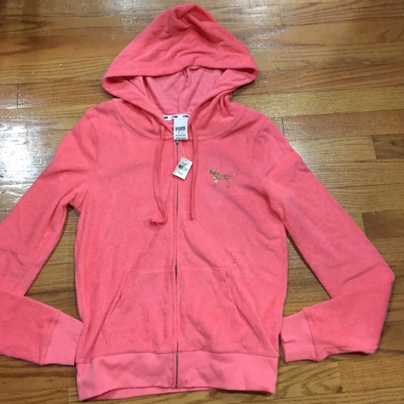 Victoria's Secret PINK terry hoodie Medium NWT - Picture 2 of 4