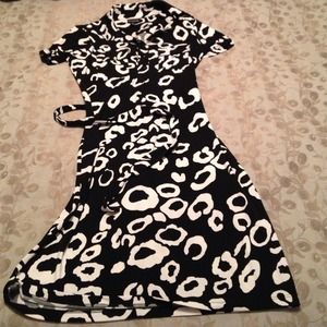 Black and white soft flair dress