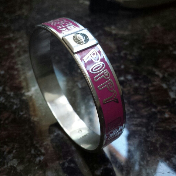 Coach poppy pink and silver bracelet