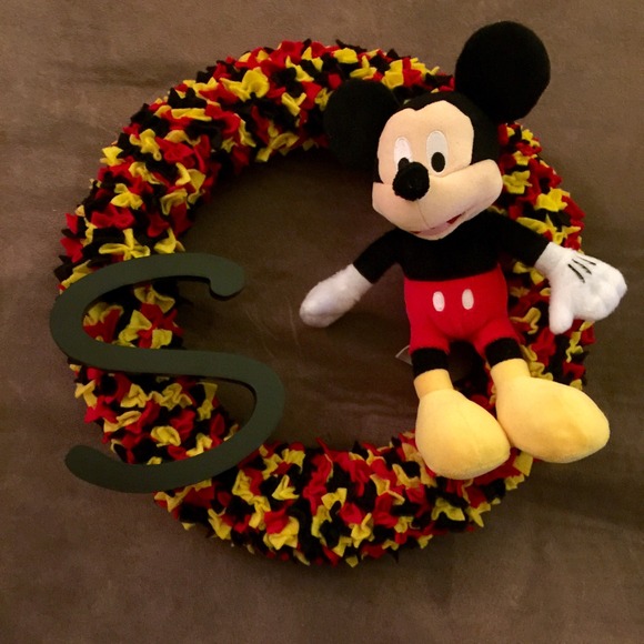 Other - Handmade Mickey Mouse Wreath (customized initial)