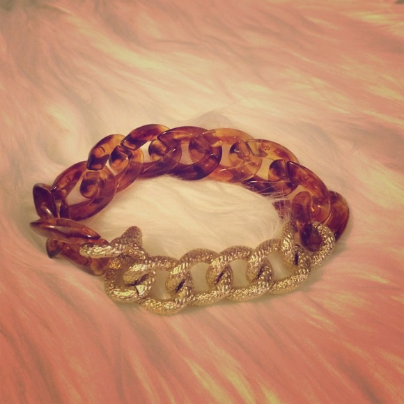 Tortoise and gold bracelet