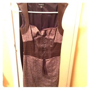 Bebe brown leather dress Size 0