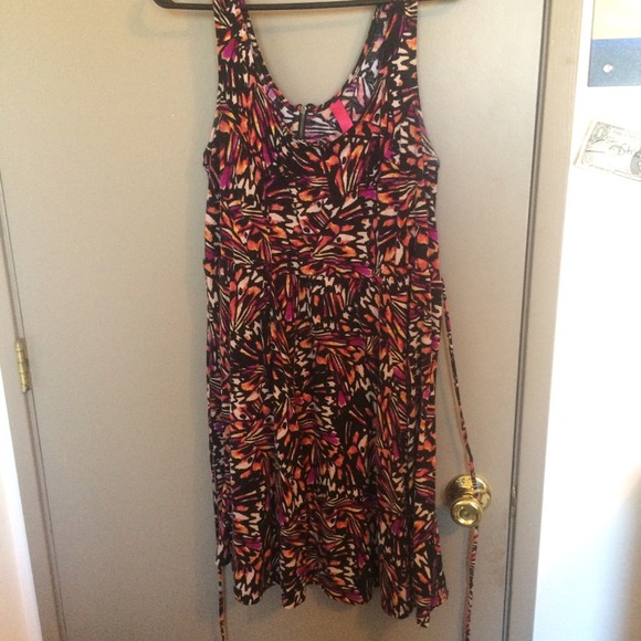 Abstract Multi Color Skater Dress