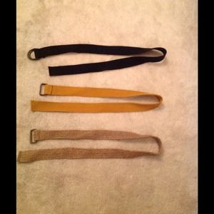 3 Belts; Black, Tan & Mustard - each size 32W