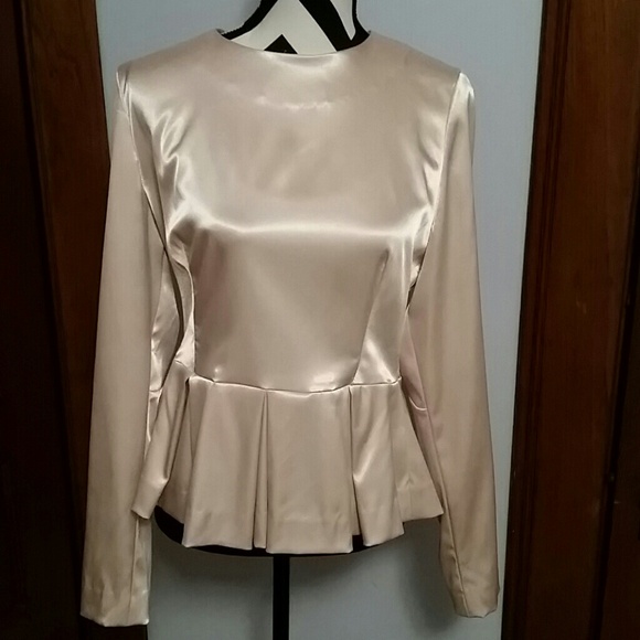 Tops - Gorgeous Satin Pleated Peplum Top