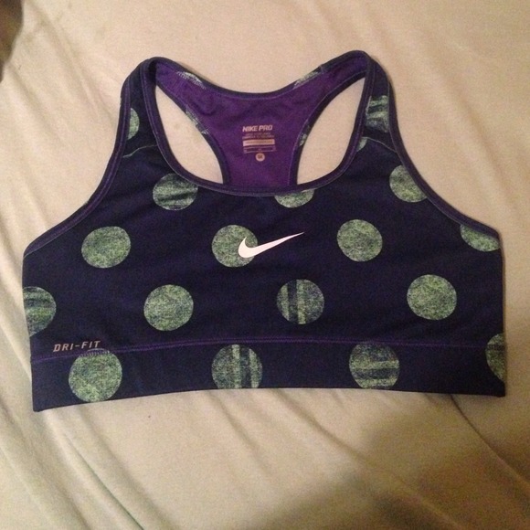Nike pro sports bra blue and green size medium