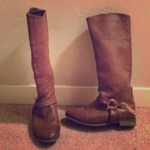 Brown riding boots