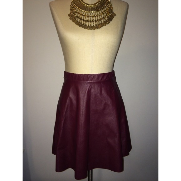 Flare Leather Skirt