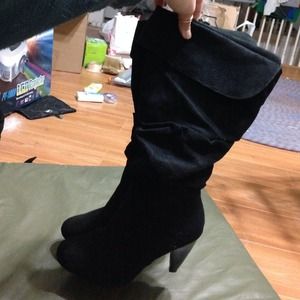 Black suede boots