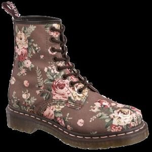 Brown floral doc martens Clearance