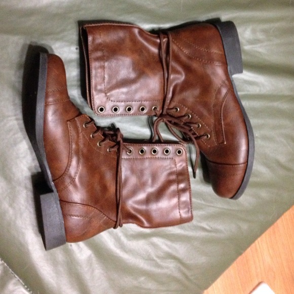 Brown boots and black boots