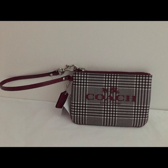 Coach Clutches & Wallets - Coach cranberry plaid wristlet/wallet NWT!!! 💋