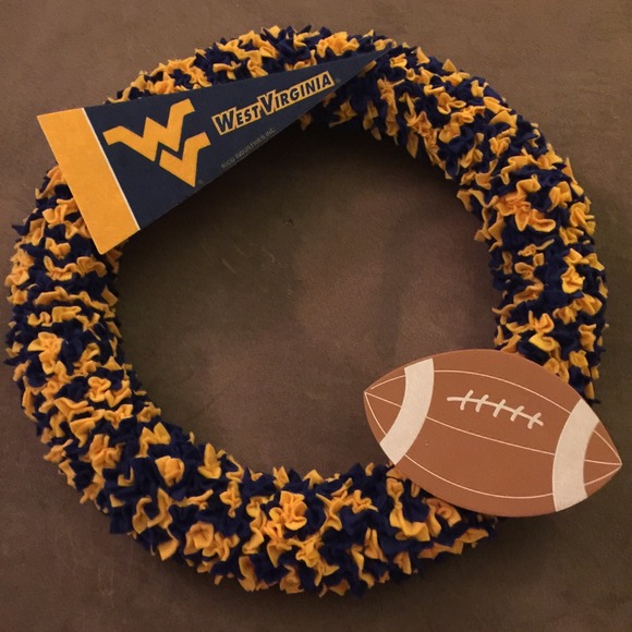 WVU Football Wreath-Handmade - Picture 1 of 1