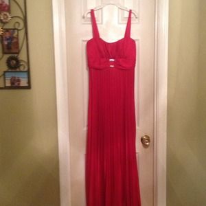 Long red prom dress