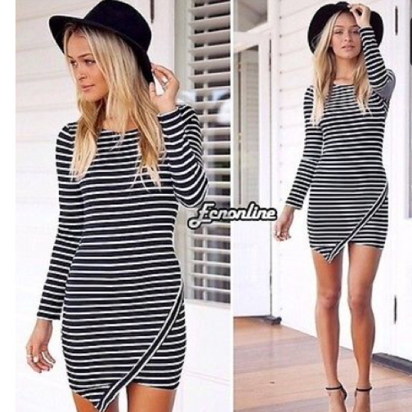 Black and White Stripe Dress