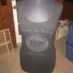 **SOLD**Express black Rock & Luxe tank top!