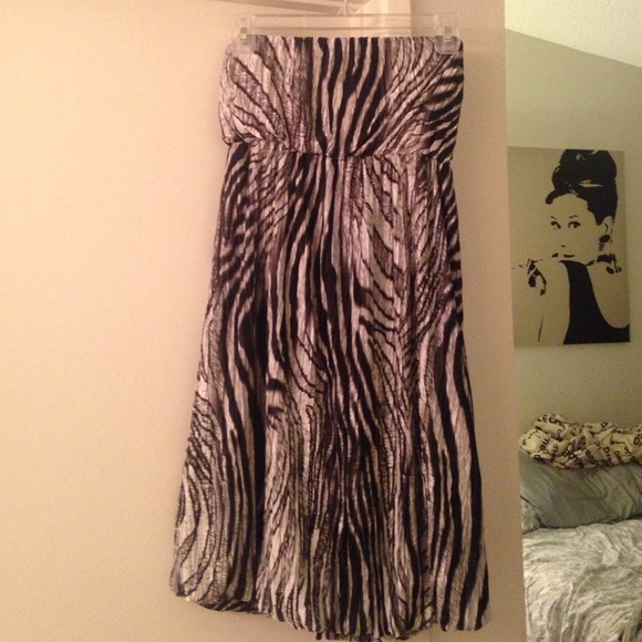 Zebra print strapless dress - Picture 1 of 2