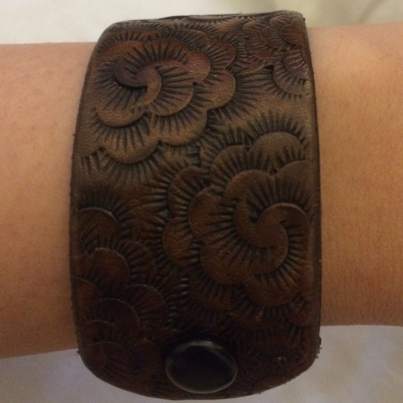 Leather cuff bracelet handmade