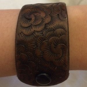 Leather cuff bracelet handmade