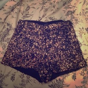 Sequined hot shorts