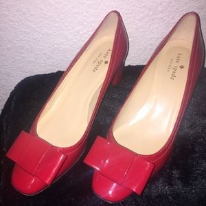 Kate Spade Dijon Bow patent red 7.5