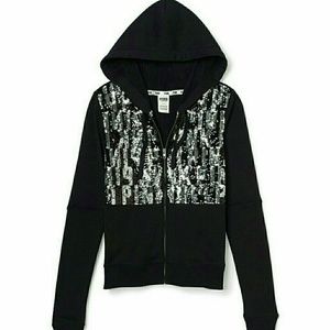 SOLD!Bling hoodie black pink vs NWOT