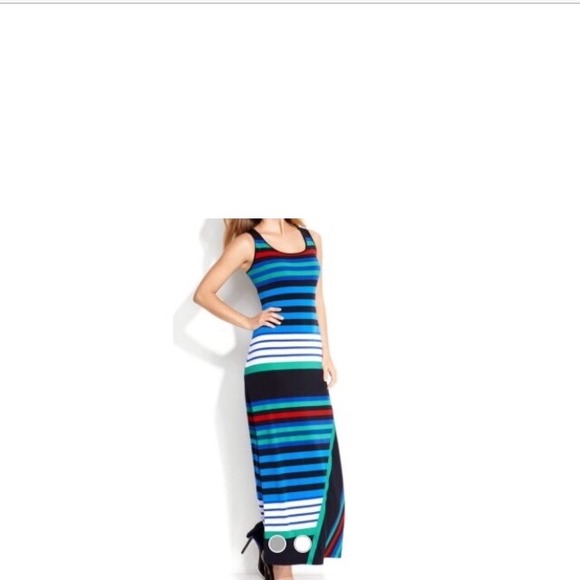 Calvin Klein Dresses & Skirts - CK  NEW Blue Colorblock Striped Scoop Neck Womens