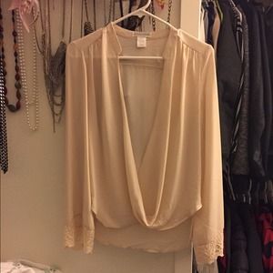 Sheer Nude Draped Top