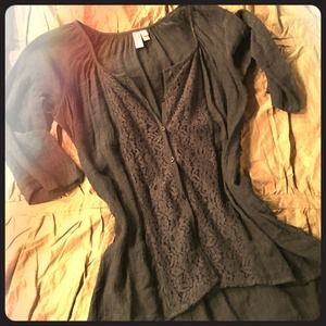 Navy Blue Button-up 100% Polyester