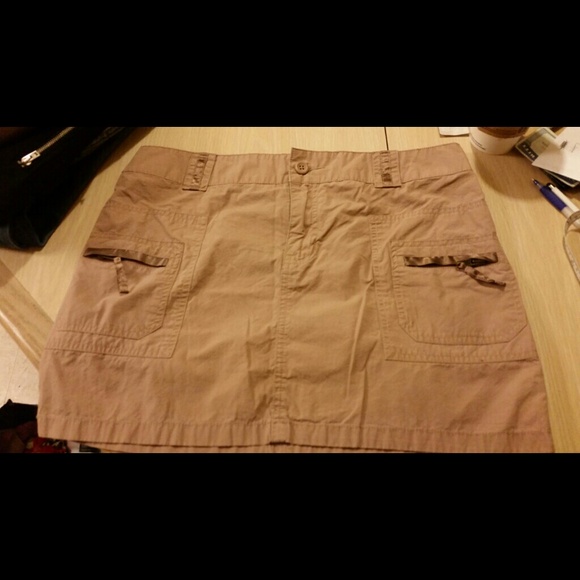 Tan mini skirt