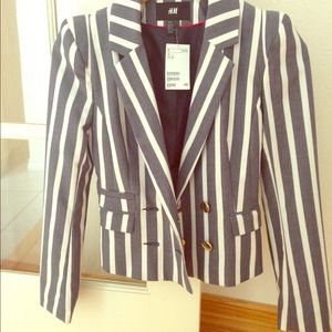 H&M vertical striped blazer